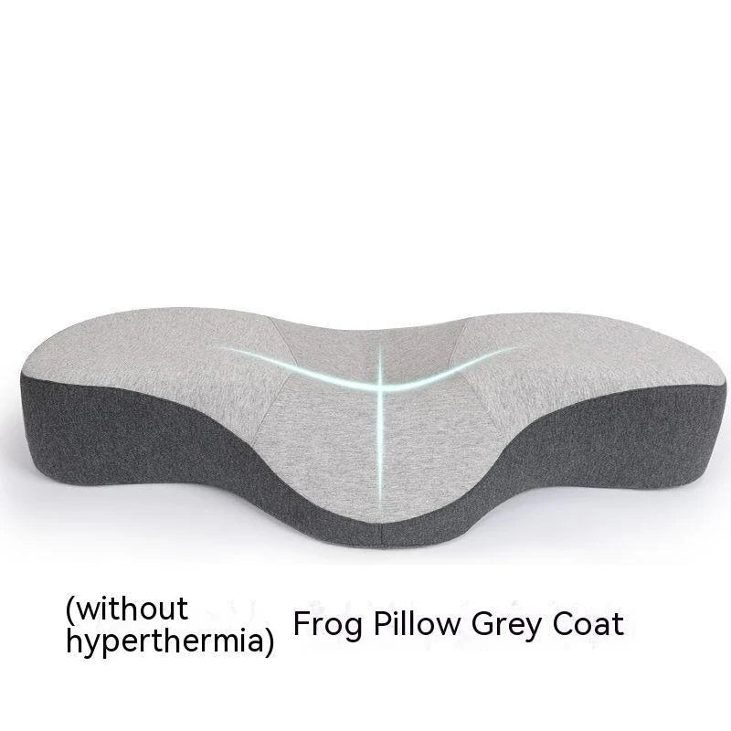 Premium memory foam pillow with shallow center cavity for neck pain relief and improved sleep quality
