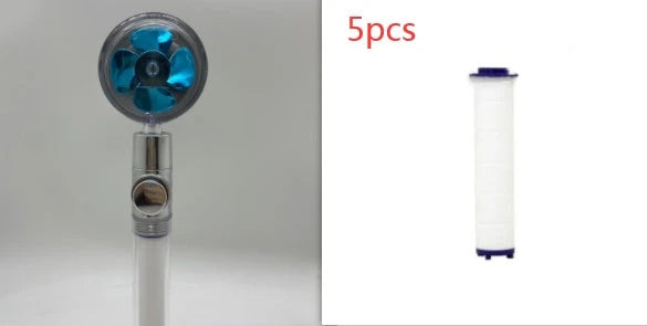 360° Rotating Shower Head with Built-In Fan - Premium ABS Plastic Construction, Water-Saving High-Pressure Spray