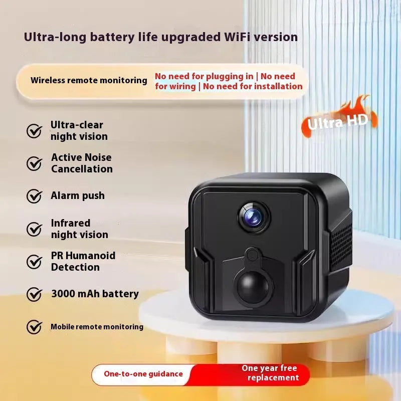 Wireless HD night vision monitor showing 360-degree panoramic coverage capability