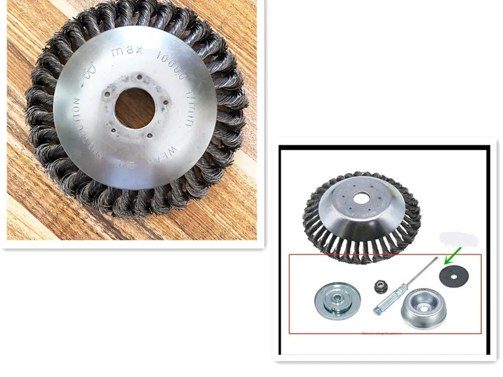 Stainless steel wire lawn mower head for garden weed and debris removal