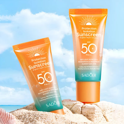 Double tube 50g sunscreen and makeup primer with isolation properties for universal skin types