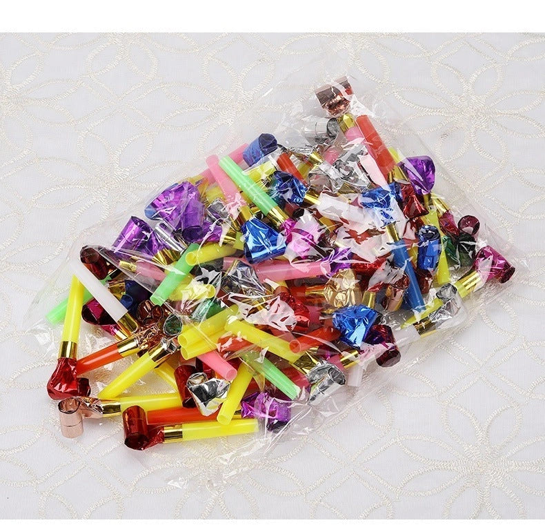 Colourful dragon-themed plastic hammers or sticks, perfect as party favours for children's events and celebrations