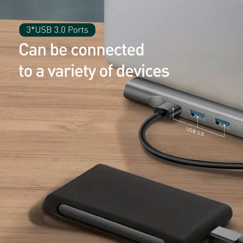 Aluminium laptop cooling docking station with ten ports including HDMI VGA and Gigabit network