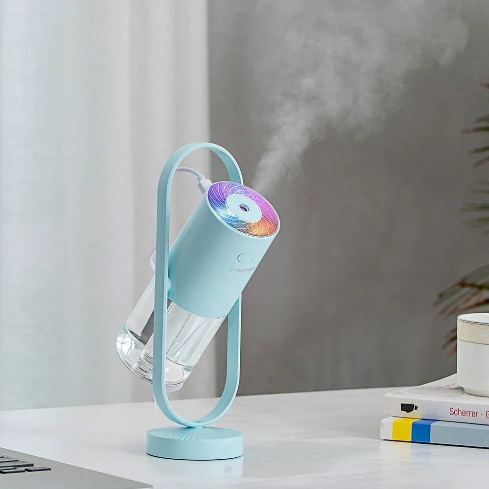 200ml portable humidifier with USB cable in pink, dark blue, sky blue or white colours