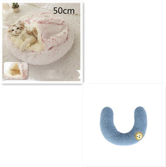 Cozy All-in-One Pet Bed in various colors and sizes, providing a plush and comfortable retreat for cats and dogs