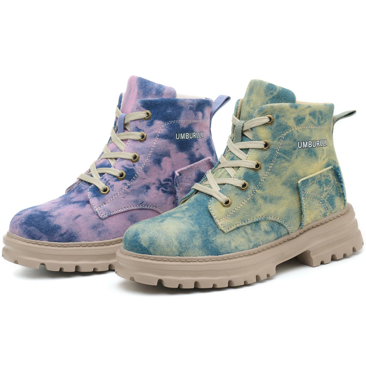Women's canvas safety shoes with steel toe cap, Kevlar anti-puncture sole, purple and blue, sizes CN35 to CN42