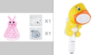 Grey or white electric whale bath toy spraying water with LED lights on a base.