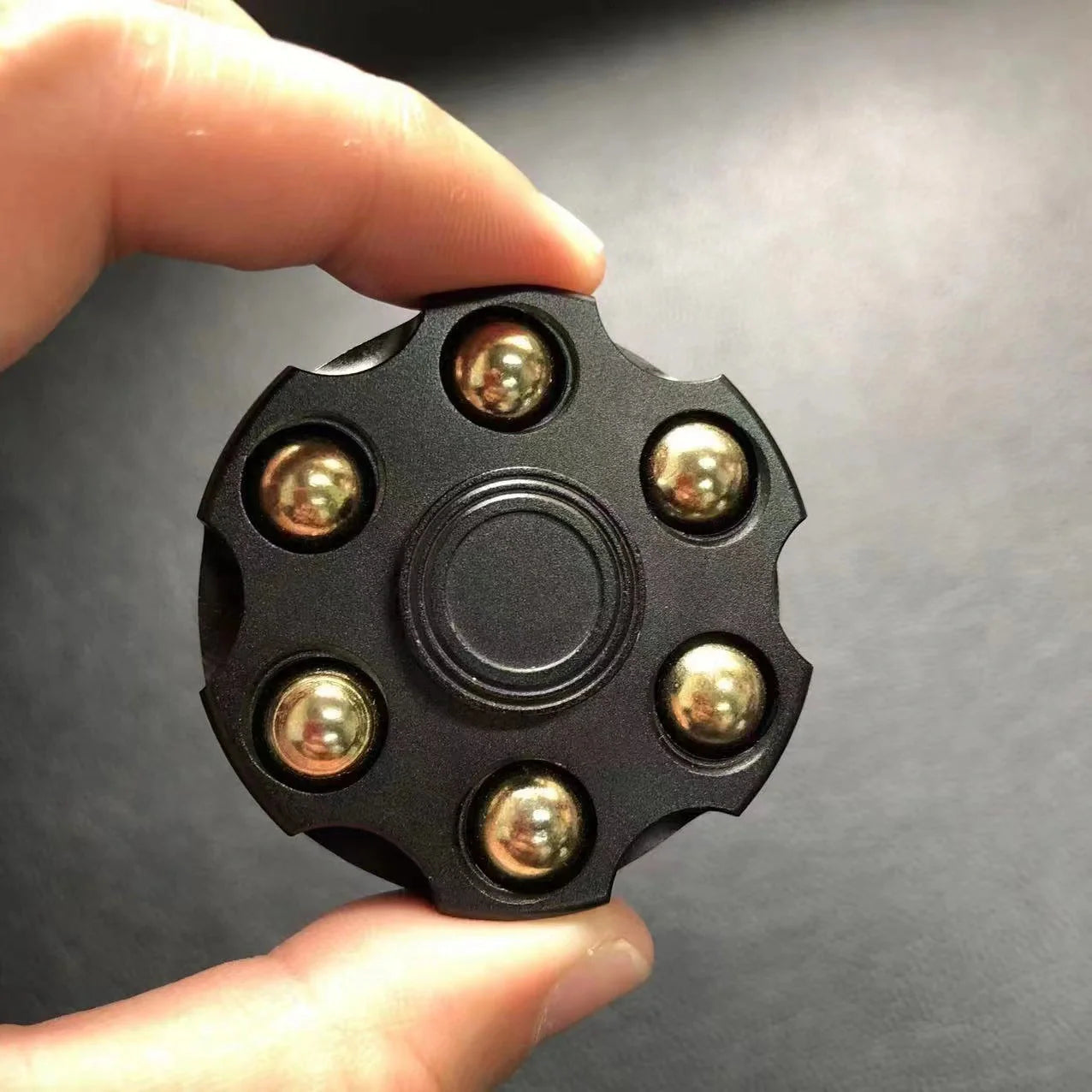 Brass gun revolver bullet fidget spinner with detachable rotating top
