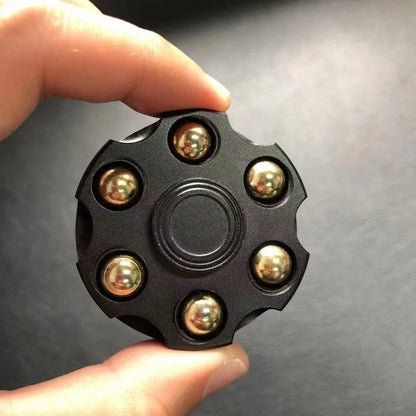 Brass gun revolver bullet fidget spinner with detachable rotating top