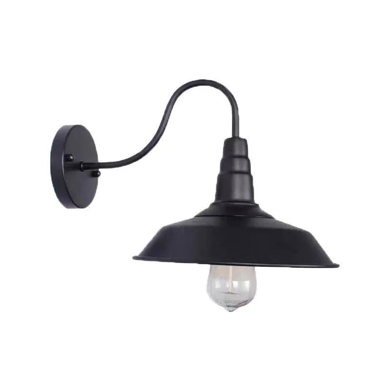 Retro style villa courtyard wall lamp in silver or copper finish with adjustable installation angles
