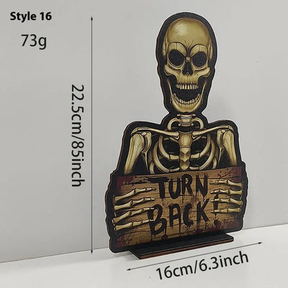 Wooden European style retro creative Halloween tabletop ornament decoration