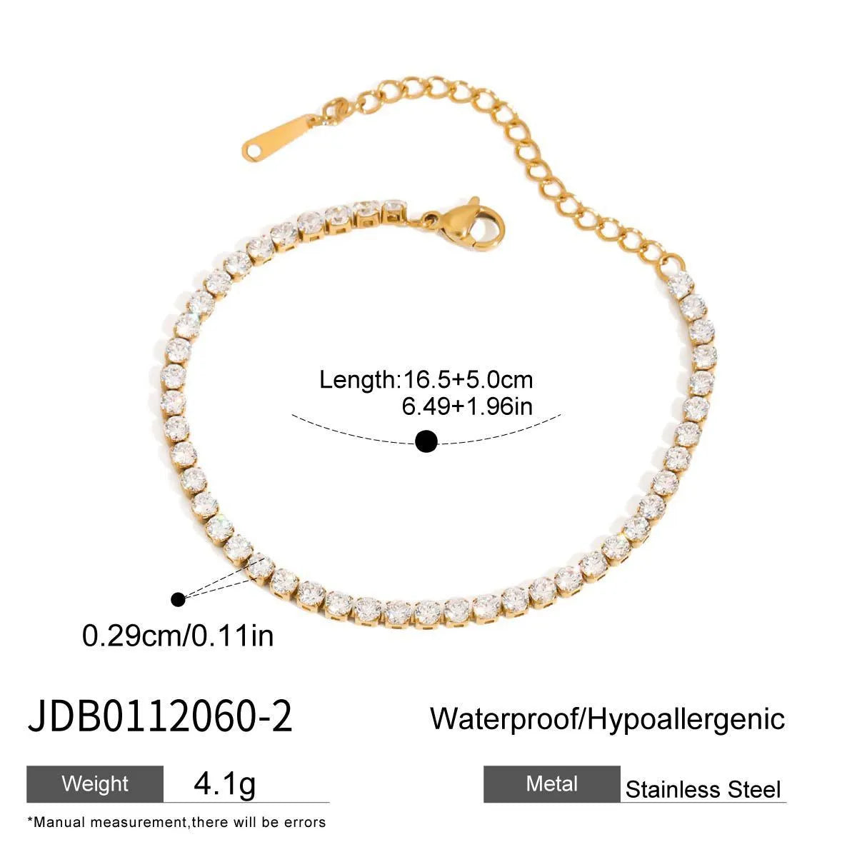 Women's stainless steel bracelet with electroplated finish in European and American style
