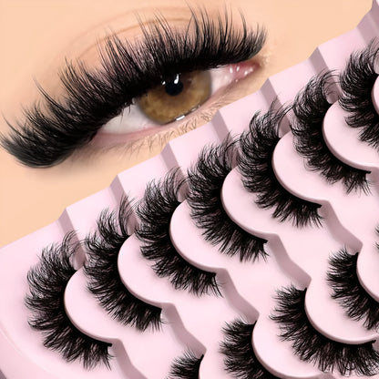 Box of natural false eyelashes in style A03 next to a tube of lash glue on a marble surface.