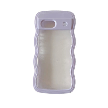 Two-in-one wave shell transparent phone case with PC colour hem for Google Pixel models