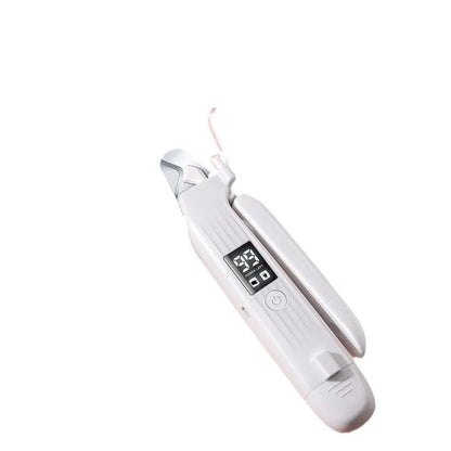 HZ8 White model battery-operated dog nail clippers made from ABS plastic.