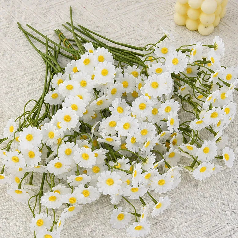 Artificial silk chrysanthemum bouquet in beige colour for wedding and photography use