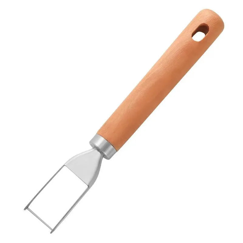 Stainless steel watermelon cutting tools with wooden handles including fruit knife, carving knife and ball cutter