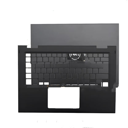 Black plastic protective shell case for Dell Latitude 3390 2-in-1 laptop showing separate screen and base components