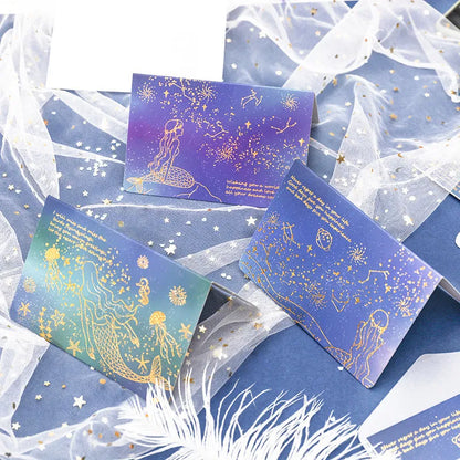 Set of three bronzed sulfuric acid paper greeting card envelopes in one of four colour designs.