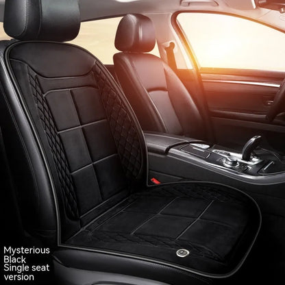Auto heating car seat cushion for winter driving in beige, black or coffee colours