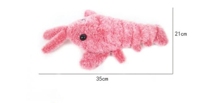Energetic Leaping Lobster USB-powered pet toy with 3-mode swinging tail motion