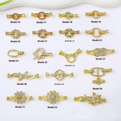 Small 18K gold colour electroplated necklace buckle for DIY jewellery making