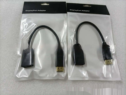 Black DisplayPort DP male to female extension cable approximately 10cm long