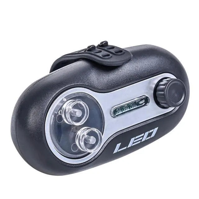 Telescopic fishing rod alarm with night fishing signal light in blue or black rocker/turntable styles
