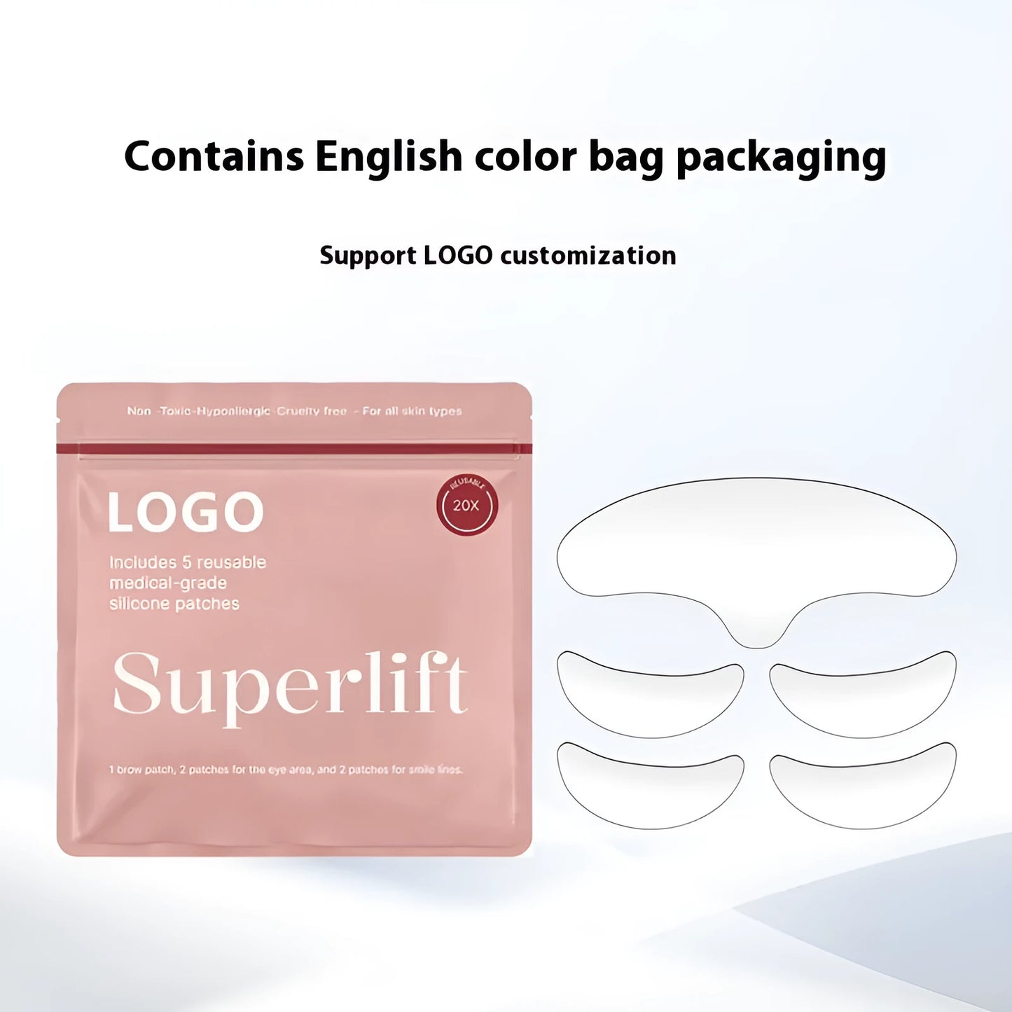 5 silicone anti-wrinkle face stickers for wrinkle removal and prevention
