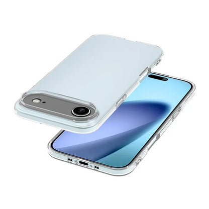 Transparent TPU phone case with magnetic suction and invisible bracket, compatible with iPhone and Samsung models.
