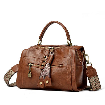 Women's grey one-shoulder crossbody bag with retro style and square shape