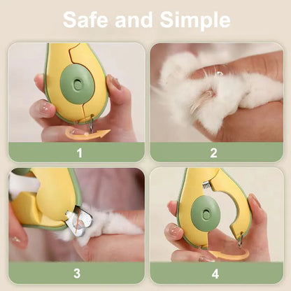 Professional LED pet nail clipper for small dogs and cats in green, pink, and white colours.