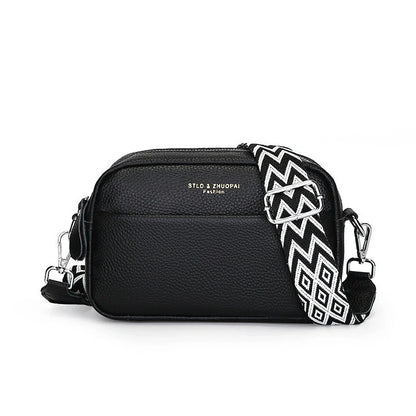 Stylish cowhide shoulder messenger bag with adjustable strap in various colours
