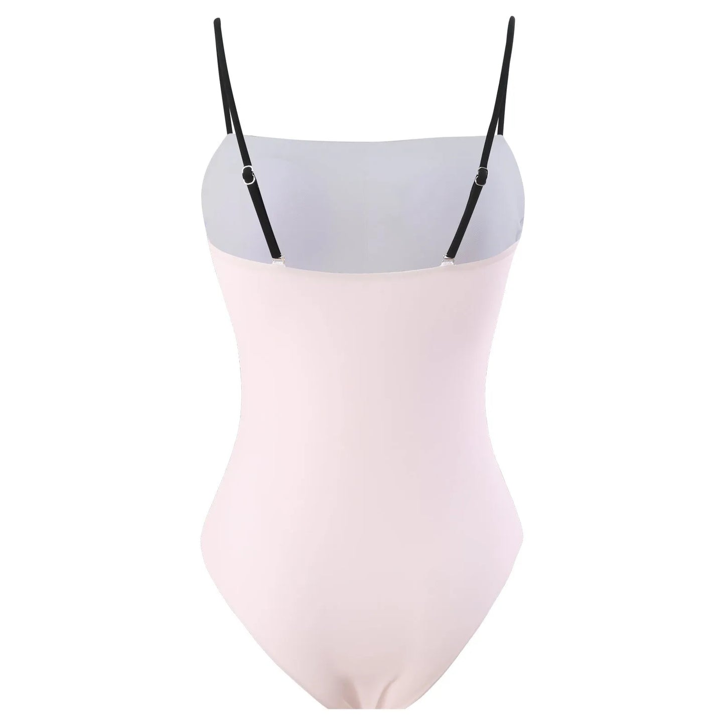 Women's one-piece bikini swimsuit with a white tulle skirt overlay on a mannequin.