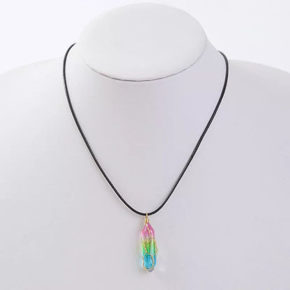 Women's Transparent Geometric Diamond Crystal Necklace with sparkling crystals