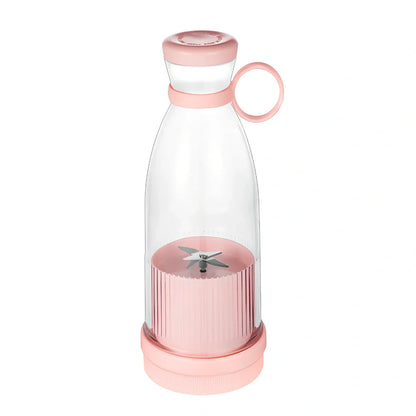 Mini portable juicer in blue, green, or pink with 380ml capacity and USB charging cable