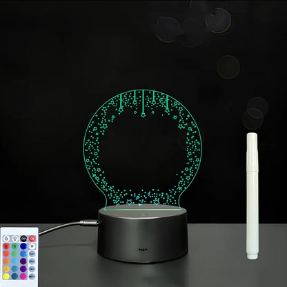 3D acrylic LED message board on black ABS base, 96cm x 40cm, with touch colourful lights and stylus