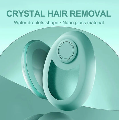 CJEER crystal hair removal device in green, purple, or black with metal ring on back