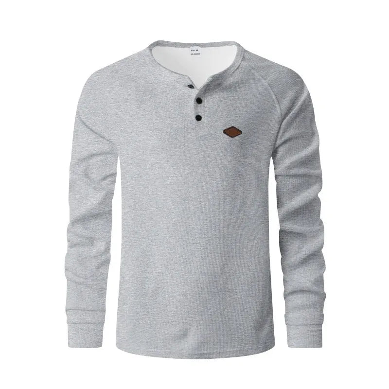 Waffle pattern raglan sleeve pullover in thin polyester fabric shown in sapphire blue