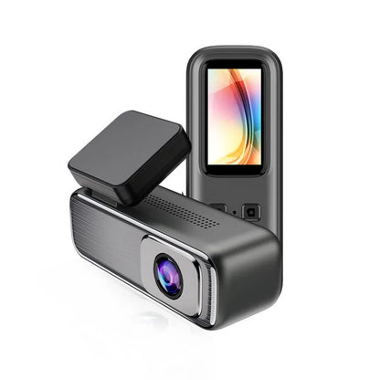 Front view of a driving recorder dash cam with a 1.2-inch screen, shown mounted on a car windscreen.