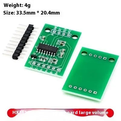 24-bit precision pressure sensor weighing module with IIC interface, shown in blue, green, purple or red board variants