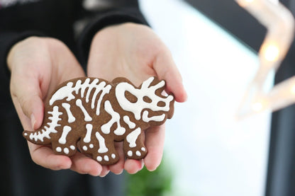Dinosaur-shaped biscuit mould made from food-grade PVC material for safe and creative baking