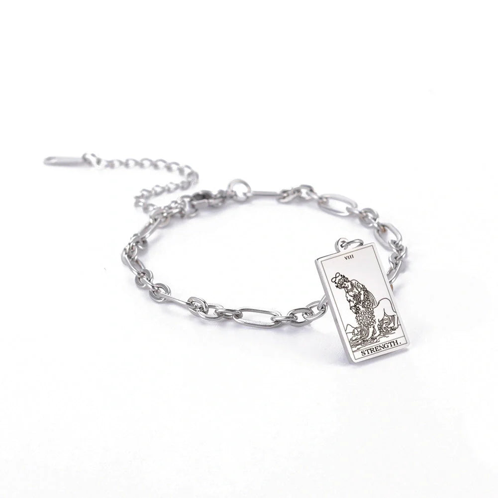 12 Tarot Card Series stainless steel bracelet with 18K gold plating