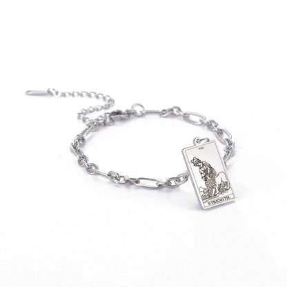 12 Tarot Card Series stainless steel bracelet with 18K gold plating