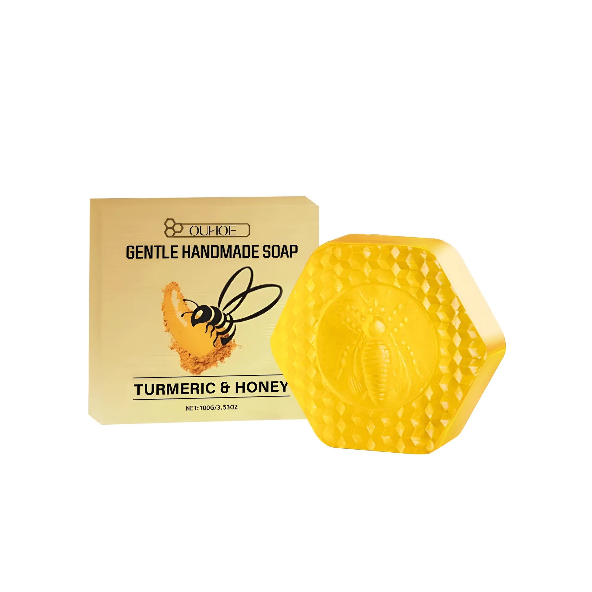 100g turmeric and honey detox soap bar with natural ingredients