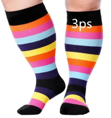 Premium plus size compression socks with breathable bamboo fibers, innovative compression technology, and stylish designs for active lifestyles