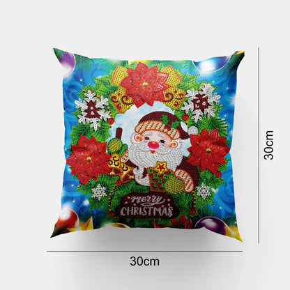 Handmade mandala pattern cushion cover with customisation kit including drill bag and assorted beads