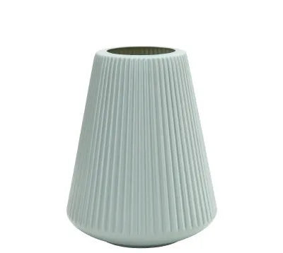 Melamine plastic decorative vase in blue colour measuring 16cm diameter by 20cm height with simple style
