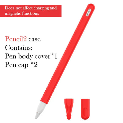 Silicone stylus pen case for Apple Pencil and iPad compatible pens, TEP solid colour sleeve, one pen case