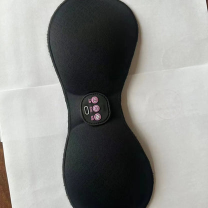 Black electric massage bra inner cushion with chest stickers and 3-key English control panel